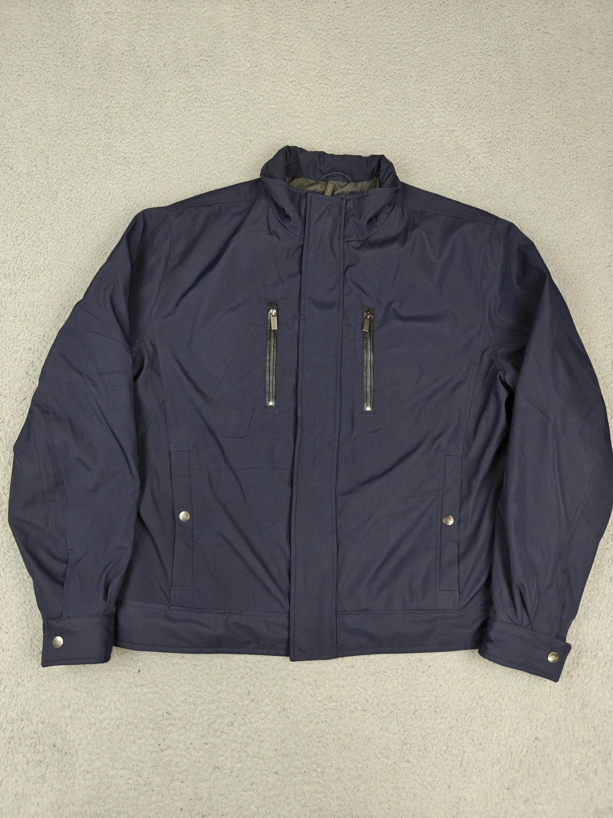 Michael Kors Jacket Mens Large Blue Quilted Insulated Full Zip Puffer Pockets