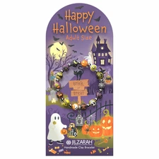 NEW JILZARAH Handmade Clay Beads HAPPY HALLOWEEN HOLIDAY 8mm Bracelet