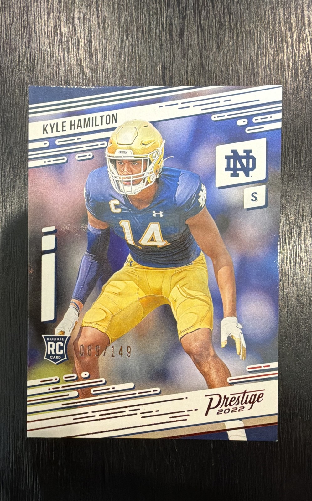 2022 Panini Chronicles Draft Picks Prestige Kyle Hamilton Red 89/149 Notre Dame