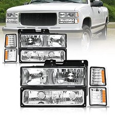 AS Headlights Assembly For 1994 1995 1996 1997 1998 Chevy Silverado / 94 95 96