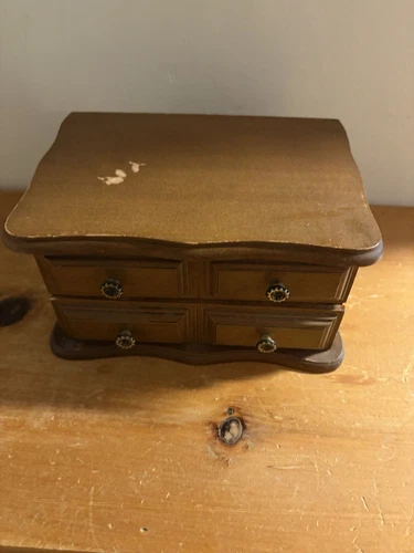 MCM Wood Jewelry Box Chest Taiwan 2 Tier Fully lined