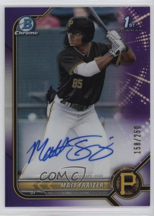 2022 Bowman Chrome Prospect Purple Refractor /250 Matt Fraizer #CPA-MF Auto 04cw