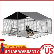 10x10x5.9 FT Large Dog Kennel with Roof  Door ,Outdoor Heavy Duty Dog Enclosure