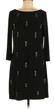 NWTS White House Black Market Black Embellished Shift Dress   Size Medium