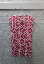 New Boden Leah Jersey T-shirt Dress Carmine Rose Ivy Trellis Sz 20-22L