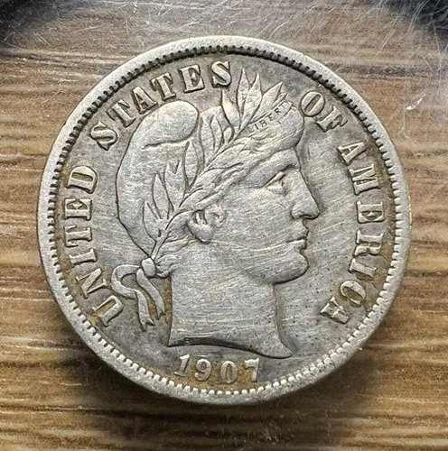 1907-P Barber Dime - Actual Coin Shown - Free Shipping & Tracking INV#608