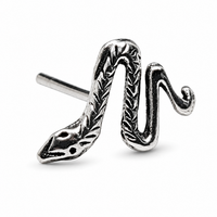 925 Sterling Silber Schlange Nasenstecker Viper Schlange Gothic L Biegsam...