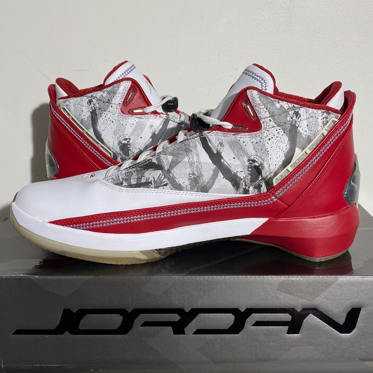 Size 12.5 - Air Jordan 22 OG Omega White Varsity Red Mens 315299