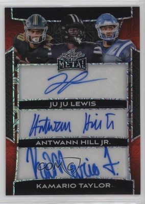 2025 Leaf Metal Triple Red Mojo /3 JuJu Lewis Ju Antwann Hill Jr #TA-14 Auto