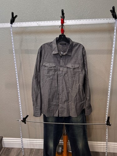 JOhn Varvatos Light Weight Gray LONG SLEEVE BUTTON UP SHIRT Large L 16.5x35/36 - Picture 3 of 7