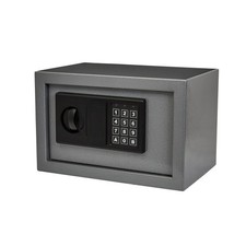Gray Digital Safe Box Steel Lock Box Keypad Override Keys Protects Valuables