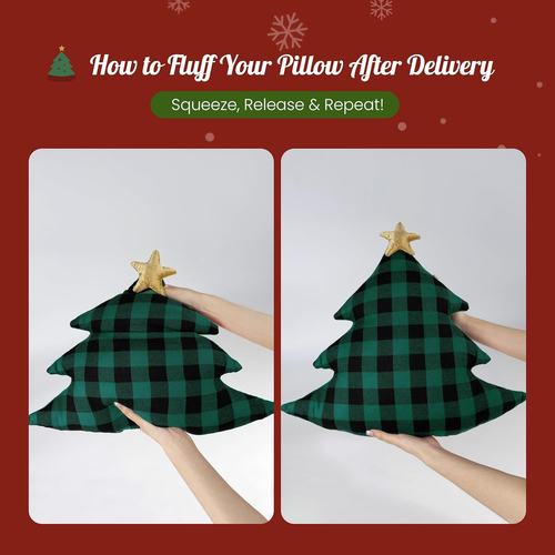 Choinka Star Poduszki Zestaw 2 szt. 17,7" Baffalo Krata Poduszki dekoracyjne - Zdjęcie 4 z 6