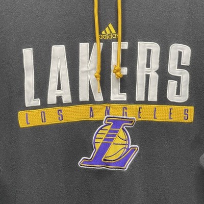 Adidas Los Angeles Lakers Hooded Sweatshirt XXL Black & Yellow NBA