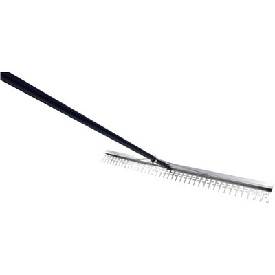48'' Commercial-Grade Screening Rake for Perfect Lawn & Beach Care - 66'' Handle