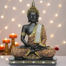25cm Meditating Buddha Statue Sitting Idol Home Decor Ornament Gift-PP