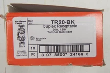 (10) Pass & Seymour TR20-BK BLACK Duplex Rec. 20A 125V Tamper Resistant NEW