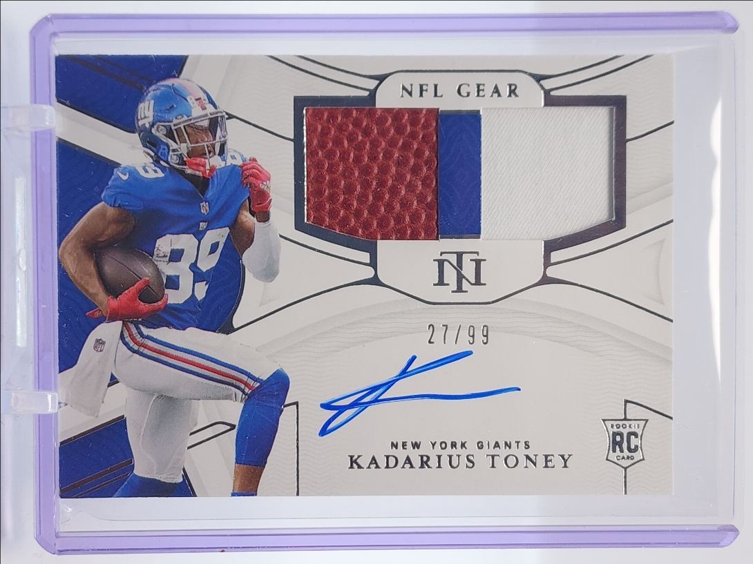 KADARIUS TONEY 2021 NATIONAL TREASURES NFL GEAR RPA ROOKIE RC AUTO /99 Q0190