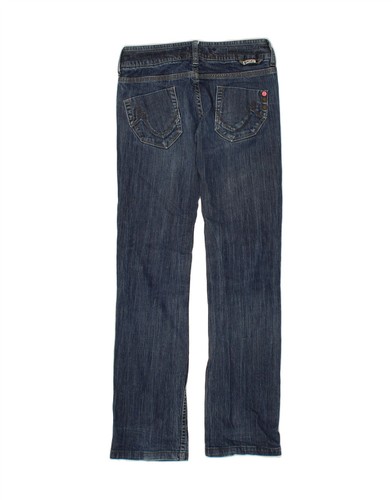 Pantalones de mezclilla rectos regulares para mujer ROXY W25 L31 azul algodón EC09 - Imagen 2 de 3