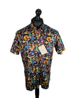 Claudio Lugli Shirt New Viny Records All Over Print Short Sleeve Mens Large