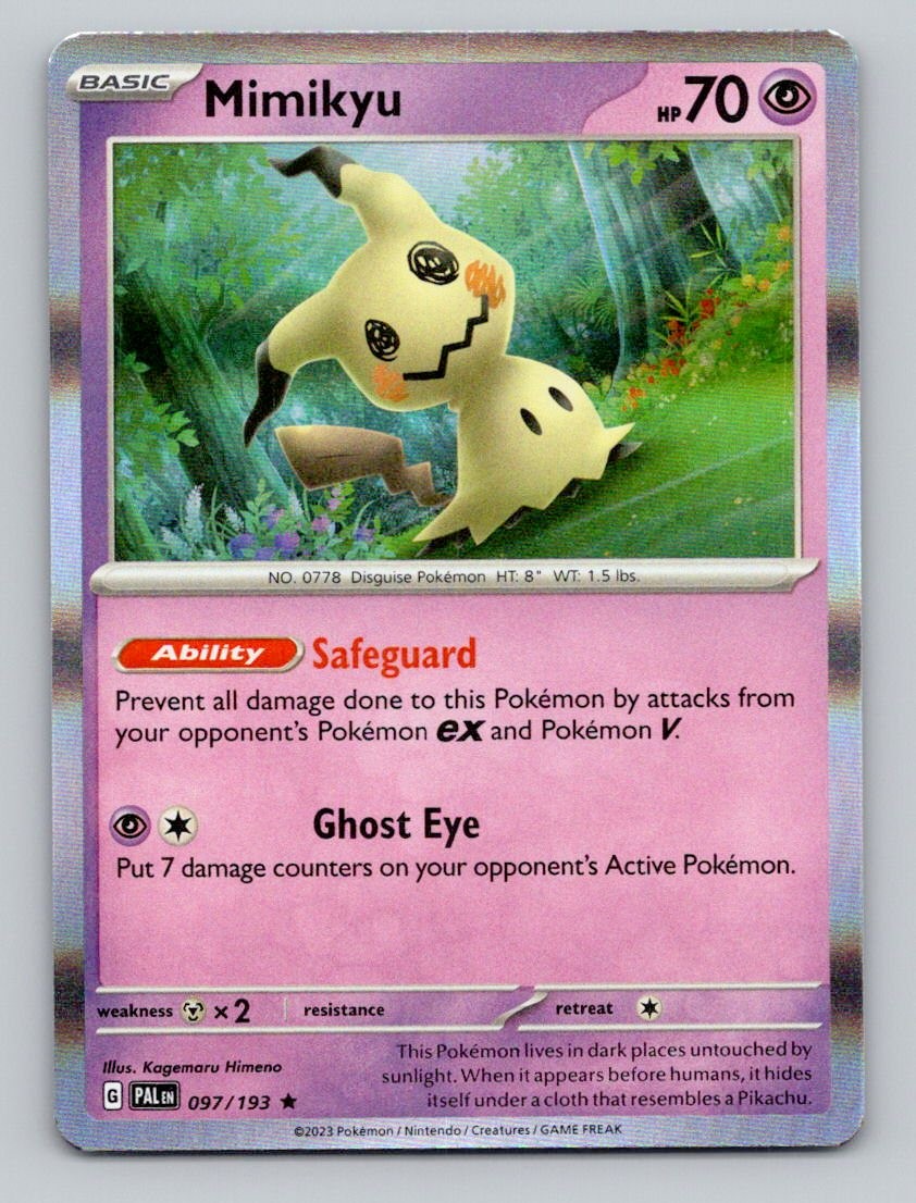Mimikyu 097/193 Rare Paldea Evolved Pokemon Holo Near Mint