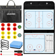 Magnetic Hockey Coaching Board – Portable Dry Erase Whiteboard with Fence Clip, 