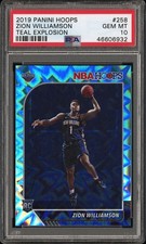 2019-20 Panini NBA Hoops - Zion Williamson #258 Teal Explosion (RC)