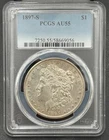 1897 S $1 Morgan Silver Dollar PCGS AU 55, Very Nice Better Date Coin