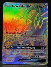 Tapu Koko GX 153/145 SM Guardians Rising Holo Rainbow Pokemon Card LP on eBay