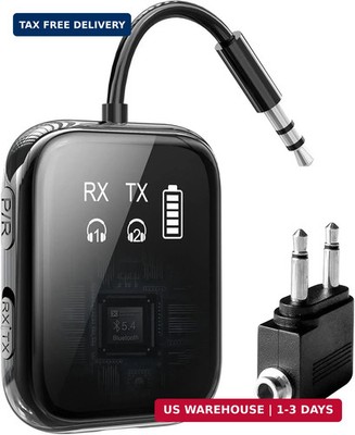 Bluetooth 5.4 Transmitter Receiver, Low-Latency for Gaming/TV/PC/Gym,2-in-1 Dual