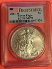 2011 (W) $1 American Silver Eagle $1 Silver PCGS MS 70 (BU) First Strike