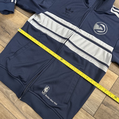 Atlanta Hawks Jacket Mens Medium Blue Full Zip Adidas Member Pockets Lined NBA - Picture 8 of 9
