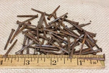 1” Old Square Nails 75 Real 1850’s Vintage Rusty Patina 5/32” Small Head Brads
