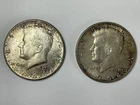 1964 D Kennedy Silver Half Dollar Lot (2 Coins) 90% Silver Denver Mint