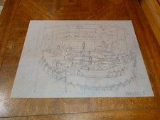 Set matite originale disegno su carta traccia Arena demo titolo sconosciuto anni 60-70