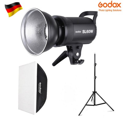 DE Godox SL-60W Bowens Mount 5600K Weiß Licht, Hohe Helligkeit für Videoaufnahme