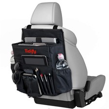 Tidify Back Seat Car Organizer with Dedicated Tablet and Laptop Storage Black