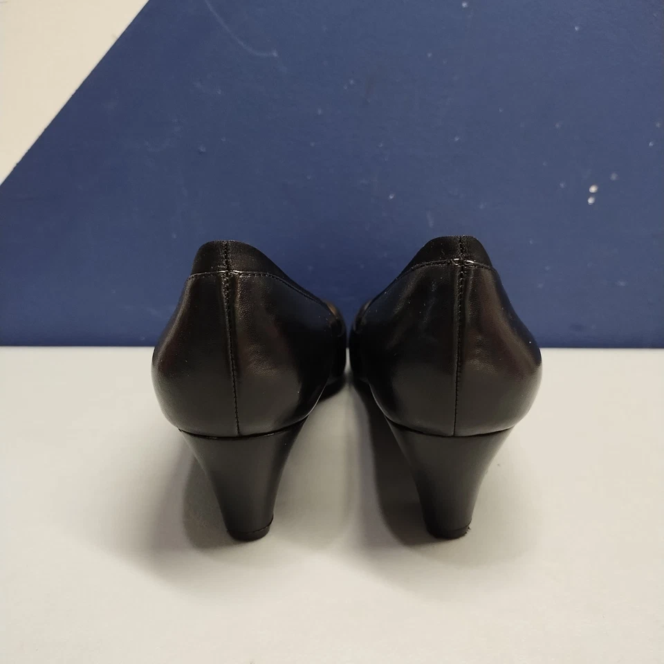 Easy Spirit ESVICKI Tacones Bajos Bloque Mujeres EE. UU. 6M Cuero Negro Puntera Cerrada Sin Cordones Foto 4 de 4