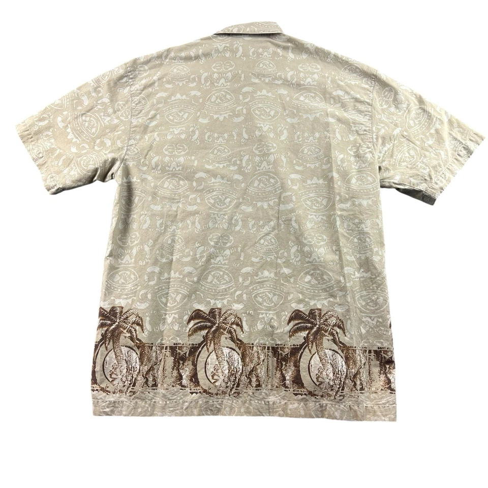 Vintage 90s No Fear USA Beige Geometric Button-Up Hawaiian Shirt Mens XL USA Y2K - Image 2 of 4