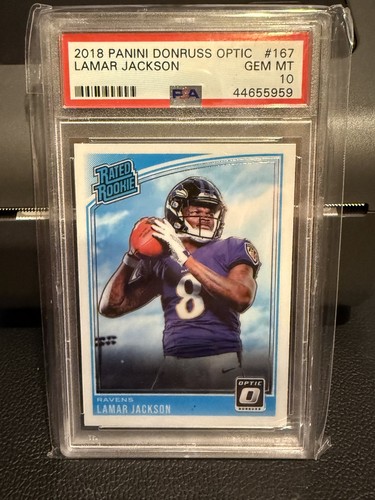 2018 Donruss Optic - Rated Rookie Lamar Jackson #167 (RC) PSA 10