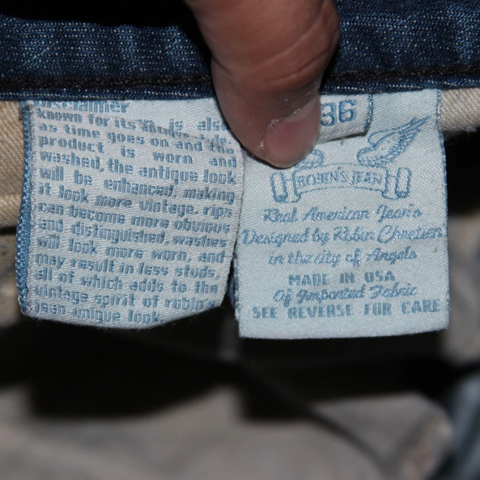 Pantalones de mezclilla para hombre ROBIN'S JEAN talla 36 diseño pintado envejecido Foto 4 de 4