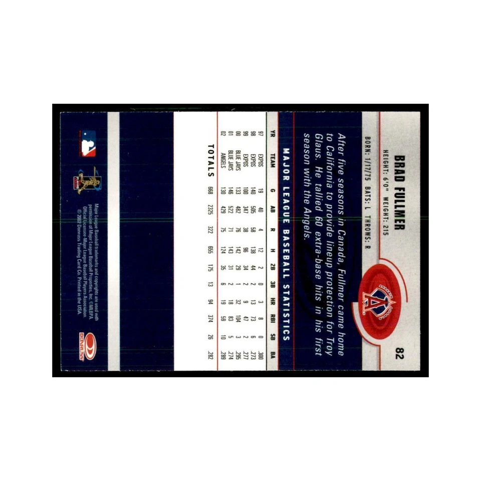 2003 Donruss Brad Fullmer Baseball Cards #82 - Image 2 of 3