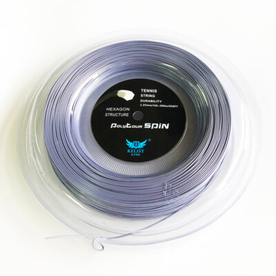 Hexagon Polyester Tennis Racket String Reel Gray Color
