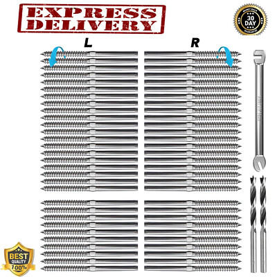 Cable Railing Kit 1/8'' 60 PCs Stainless Steel Lag Screw Wrench Wood Metal Post