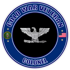 Cold War Veteran Colonel Bumper Sticker Military Vinyl Soldier Decal 5"
