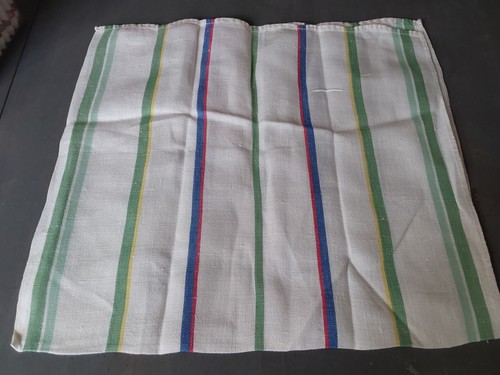 Vintage Linen Dish Hand Towel Kitchen Bread Cover Striped 28x15.5 - Picture 1 of 2
