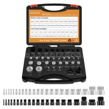 44pcs Nut+Bolt Thread Checker Inch & Metric Sizes Bolt+Nut Identifier Gauge Box