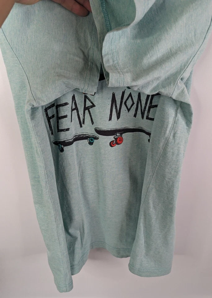 Camiseta Trukfit Respect Few Fear None Skateboard Logo 2XL Manga Corta Turquesa Foto 2 de 4