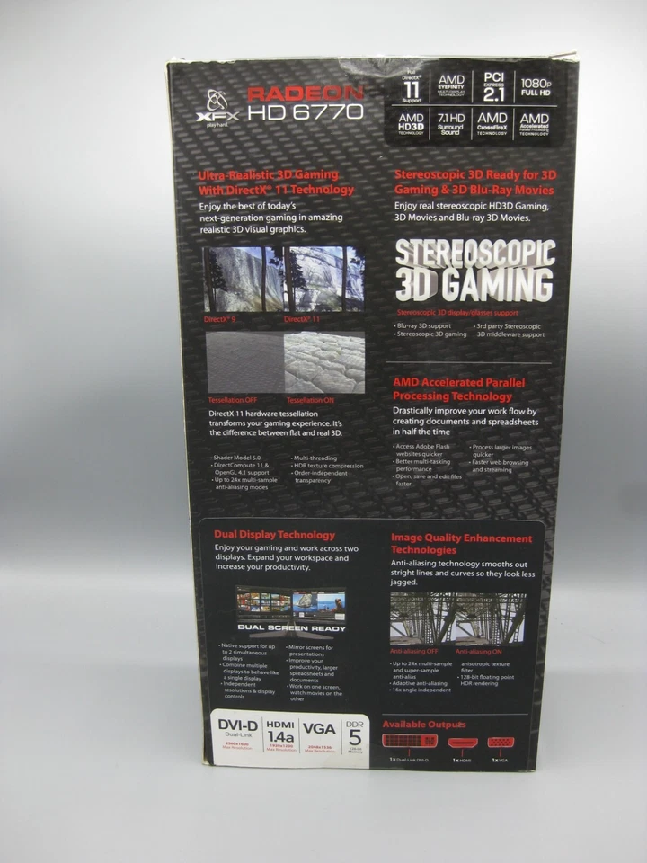 XFX Radeon HD 6770 1GB GDDR5 PCI Express 2.1 Stereoscopic 3D Gaming NEW IN BOX! - Image 4 of 4