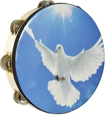 Música de pandereta, campana de mano y cascabeles de doble fila