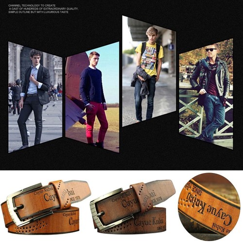 Casual Leather Belt Vintage Pants Bands Durable Business Belts Men's Belt - Picture 3 of 11